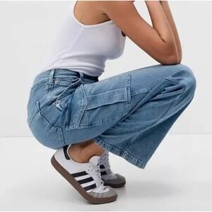 Gap Womens '90s Loose Utility Style Jeans Size 14/32 Tall Blue Medium Wash